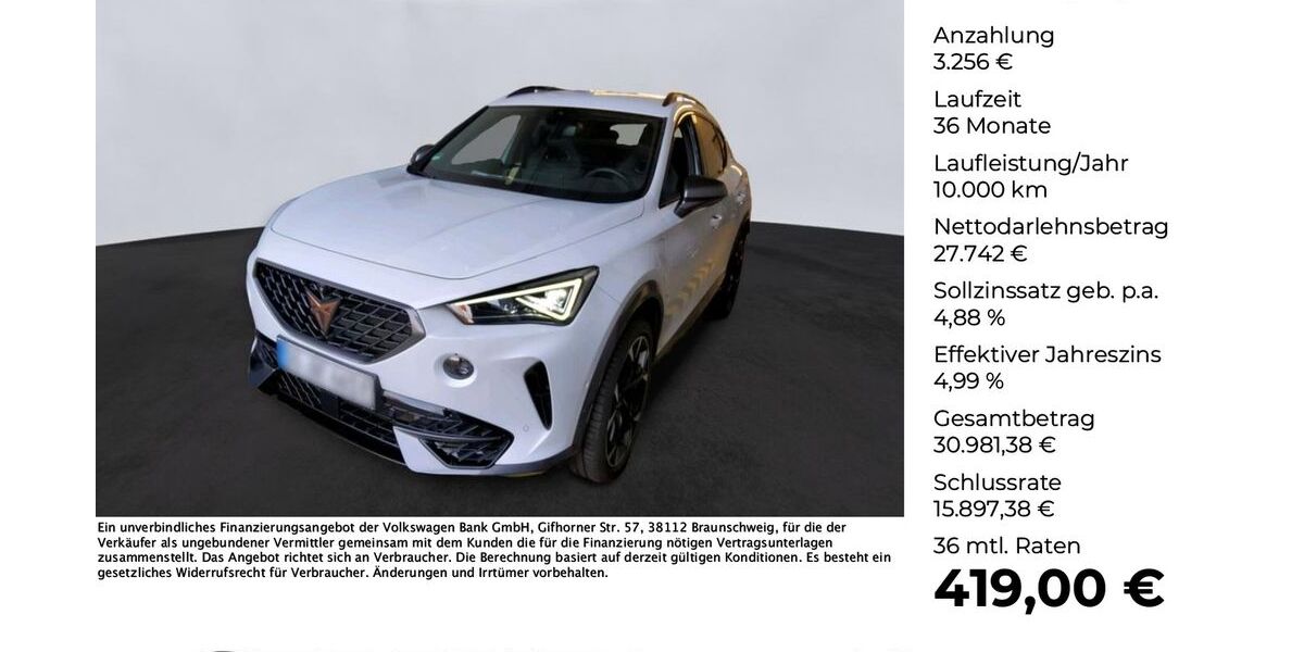 Cupra Formentor 21.738 km 29.995 &euro; Osnabrück 49078