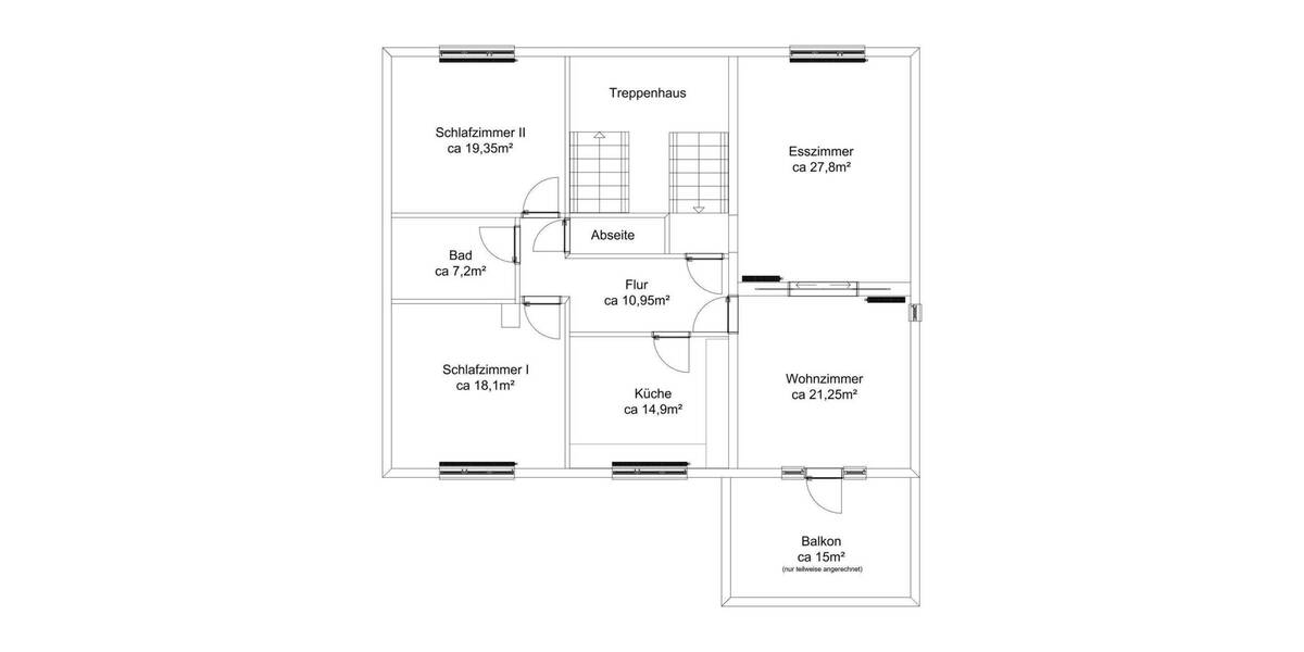 Große Altbau-Wohnung mit 4 Zimmern und Balkon 4 zimmer