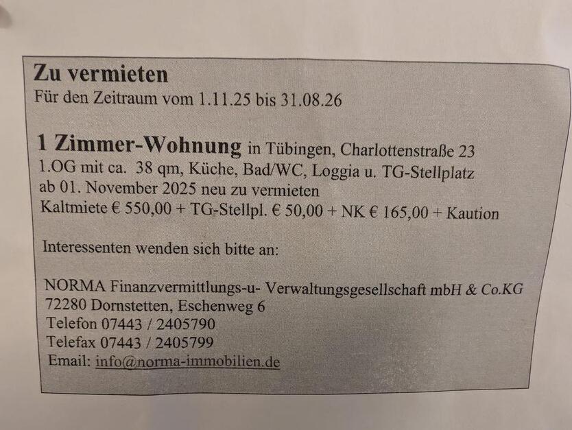 1 Zimmer - Wohnung zimmer