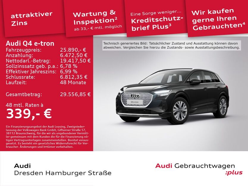 Audi Q4 e-tron 42.682 km 25.890 € Dresden 01067