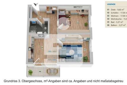 Wohnung Passau Mühltal - 2 Zimmer, 68 m&sup2;, 975&euro; | Angebot:26869637