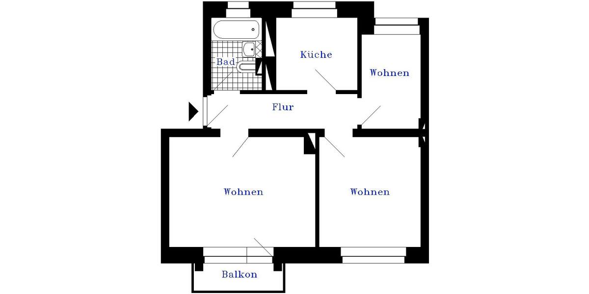 Etagenwohnung Rathenow - 3 Zimmer, 48 m&sup2;, 286&euro; | Angebot:26338913