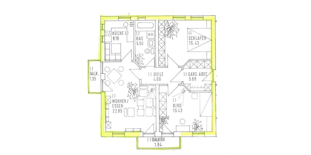 Etagenwohnung Eggenfelden - 3 Zimmer, 80 m&sup2;, 660&euro; | Angebot:26461569