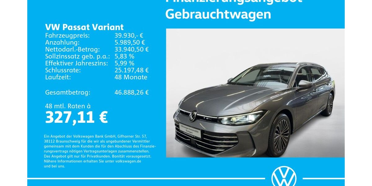 VW Passat Variant 1.505 km 39.230 &euro; Stuttgart-Feuerbach 70469