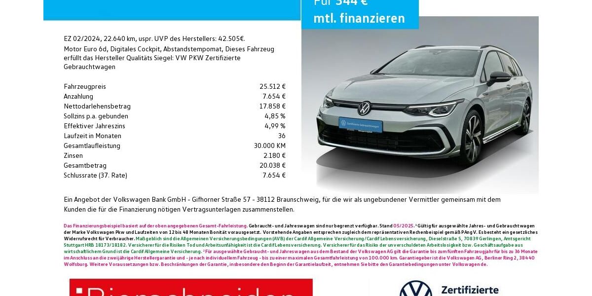VW Golf 22.710 km 26.450 &euro; Ingolstadt 85053
