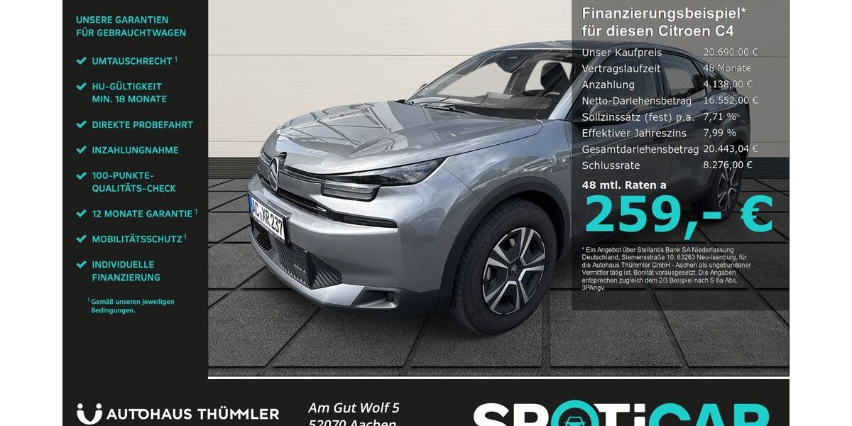Citroen C4 4.999 km 19.890 € Aachen 52070