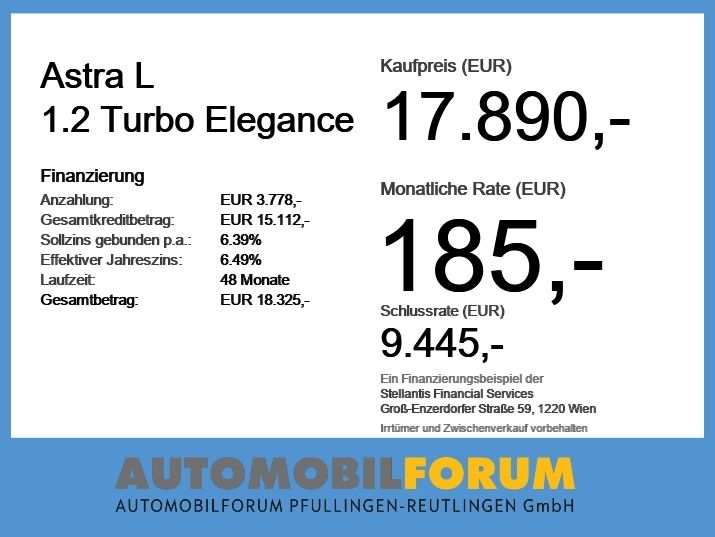 Opel Astra 30.296 km 17.490 &euro; Pfullingen 72793