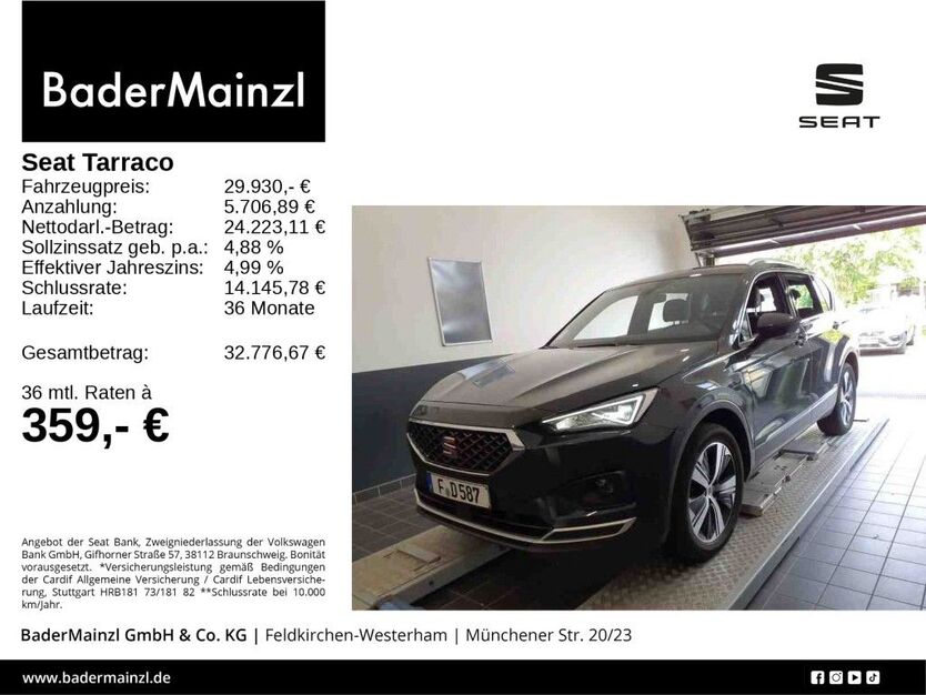 Seat Tarraco 50.600 km 29.930 € Feldkirchen/Westerham 83620