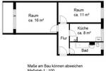 Etagenwohnung Halle (Saale) Silberhöhe - 2 Zimmer, 43 m&sup2;, 210&euro; | Angebot:26437271