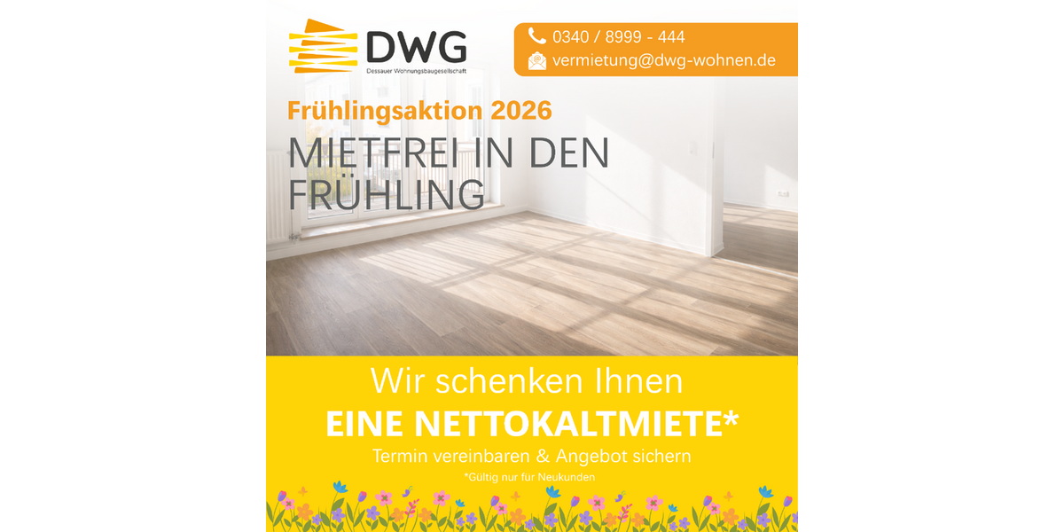 Etagenwohnung Dessau-Roßlau Roßlau - 2 Zimmer, 76 m&sup2;, 765&euro; | Angebot:25612199
