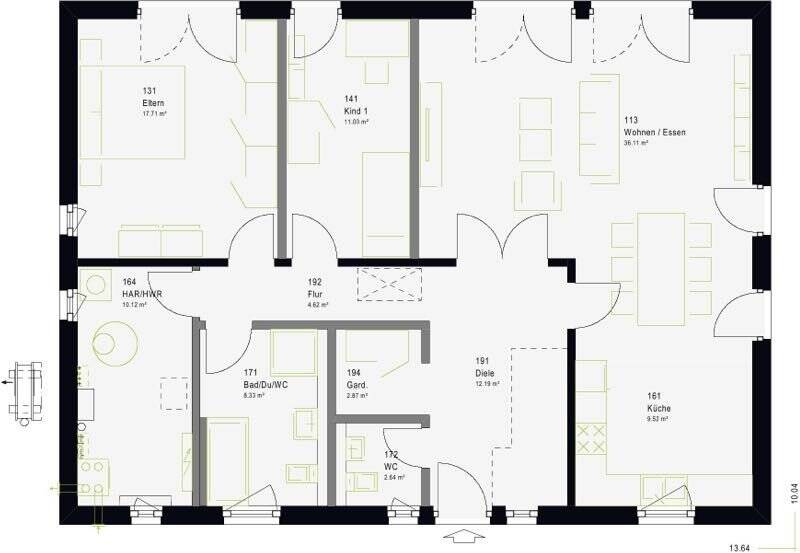 Bungalow Bad Düben - 4 Zimmer, 119 m&sup2;, 405.000&euro; | Angebot:26330526