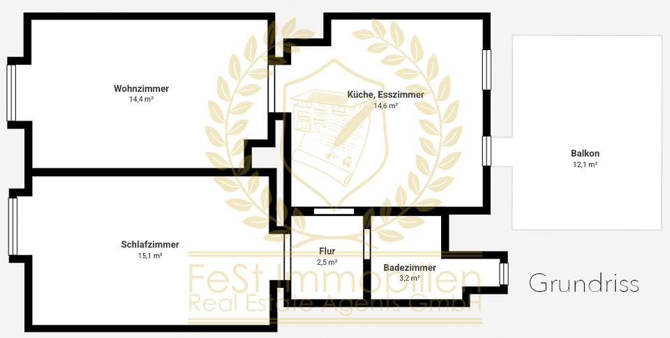 Erdgeschoßwohnung Aschersleben - 2 Zimmer, 55 m&sup2;, 500&euro; | Angebot:26086595