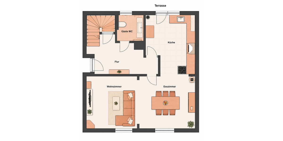 3D-Rundgang: Zeitlos modern wohnen – kernsaniertes Einfamilienhaus im Herzen von Geilenkirchen - Doppelhaushälfte Geilenkirchen | Angebot:27070623