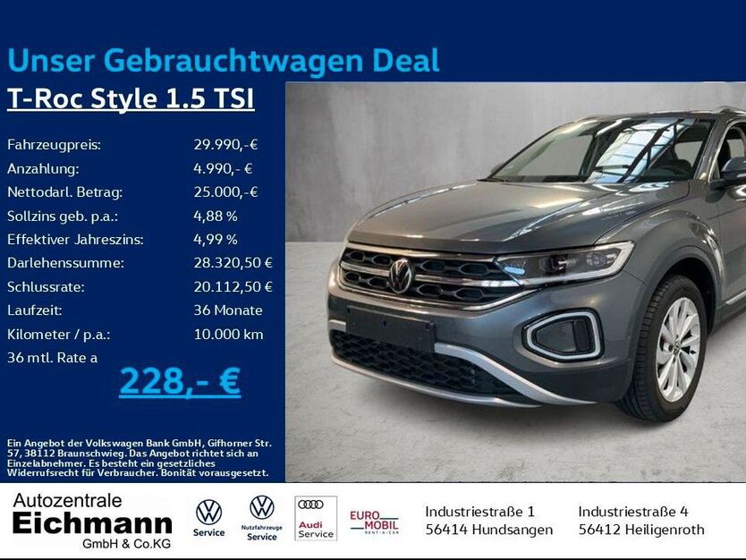 VW T-Roc 12.900 km 29.990 € Heiligenroth 56412