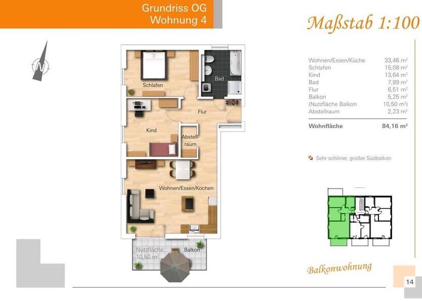 NEUBAU! 3-Zimmer-Balkonwohnung mit zwei Stellplätzen (KfW55) zimmer