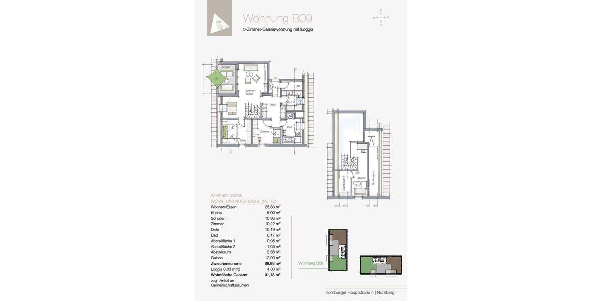 Terrassenwohnung Nürnberg Kornburg - 3 Zimmer, 91 m&sup2;, 492.372&euro; | Angebot:26345720