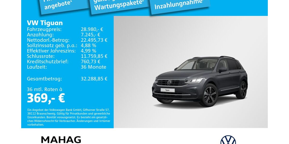 VW Tiguan 21.412 km 28.980 &euro; Ottobrunn 85521