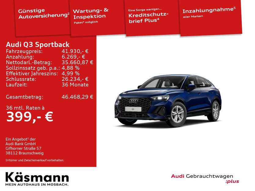 Audi Q3 4.900 km 41.930 € Mosbach 74821