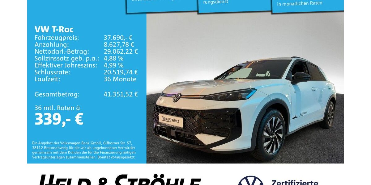 VW T-Roc 4.001 km 37.690 &euro; Neu-Ulm 89231