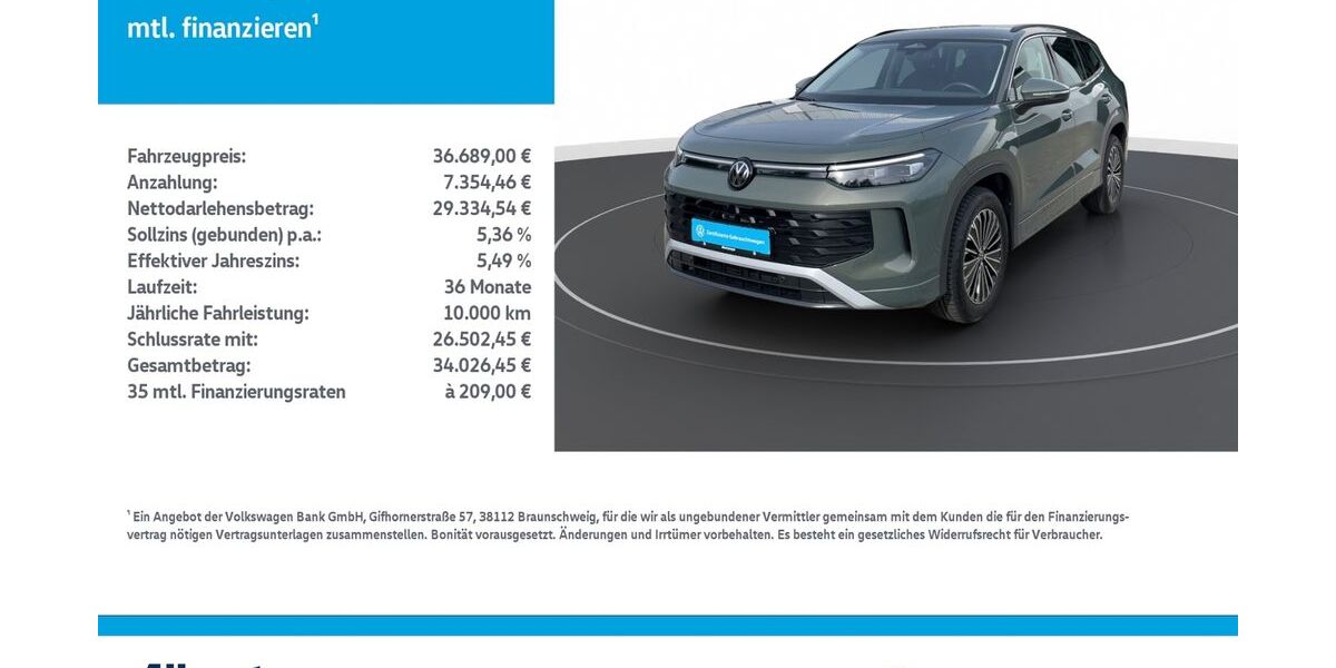 VW Tayron 17.000 km 36.689 &euro; Mühlhausen/Thüringen 99974