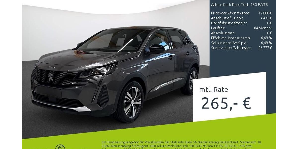 Peugeot 3008 43.022 km 22.389 &euro; Dülmen 48249
