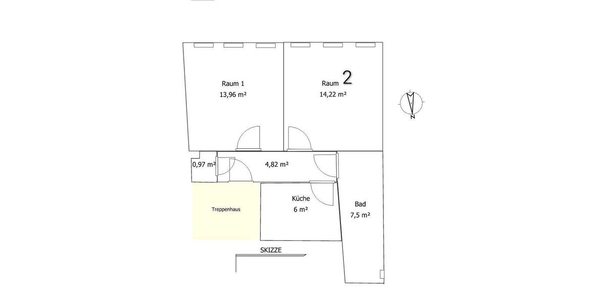 Etagenwohnung Drei Gleichen - 2 Zimmer, 46 m&sup2;, 400&euro; | Angebot:25550359