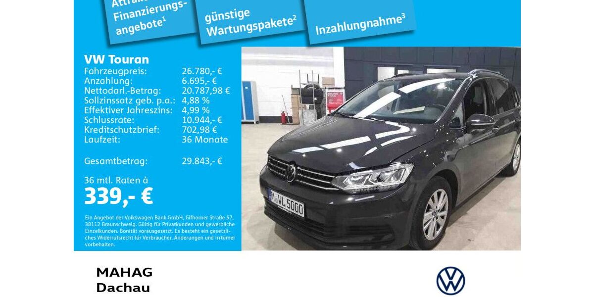 VW Touran 100.519 km 25.981 &euro; Dachau 85221
