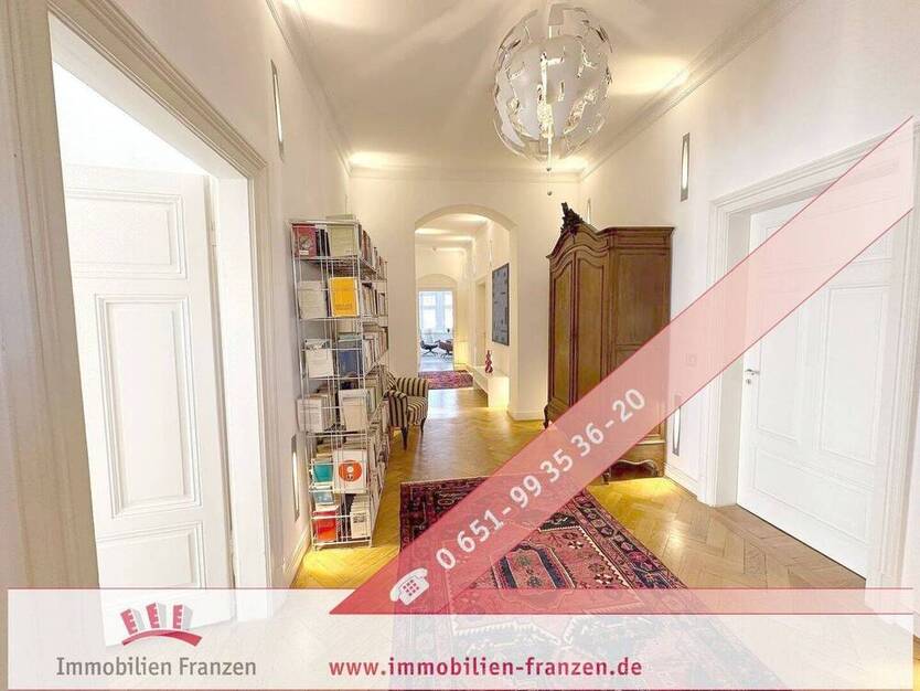 Liebhaberstück im Herzen von Trier: 260 m² große ALTBAUWohnung mit sehr hochwertiger Ausstattung, Terrasse, ruhige Innenstadtlage, Garage und Stellpla