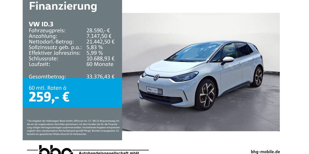 VW ID.3 15.843 km 28.590 &euro; Metzingen 72555