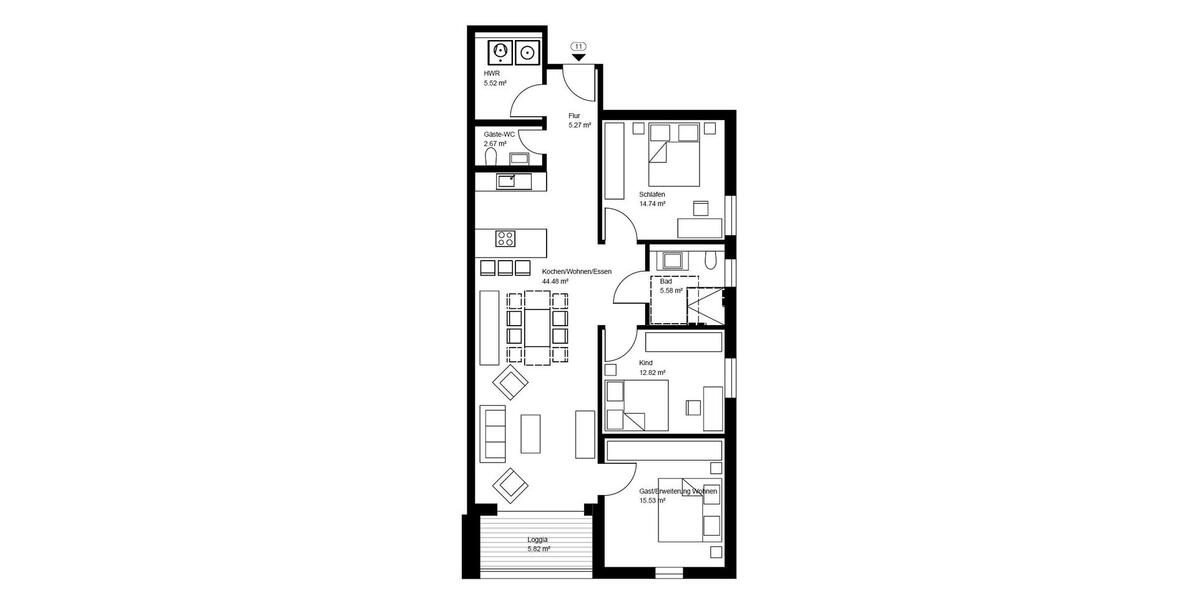 Etagenwohnung Neunkirchen - 4 Zimmer, 108 m&sup2;, 1.340&euro; | Angebot:20879072