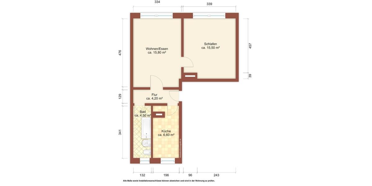 Erdgeschoßwohnung Rothenburg/Oberlausitz Oberlausitz - 2 Zimmer, 46 m&sup2;, 264&euro; | Angebot:26058034