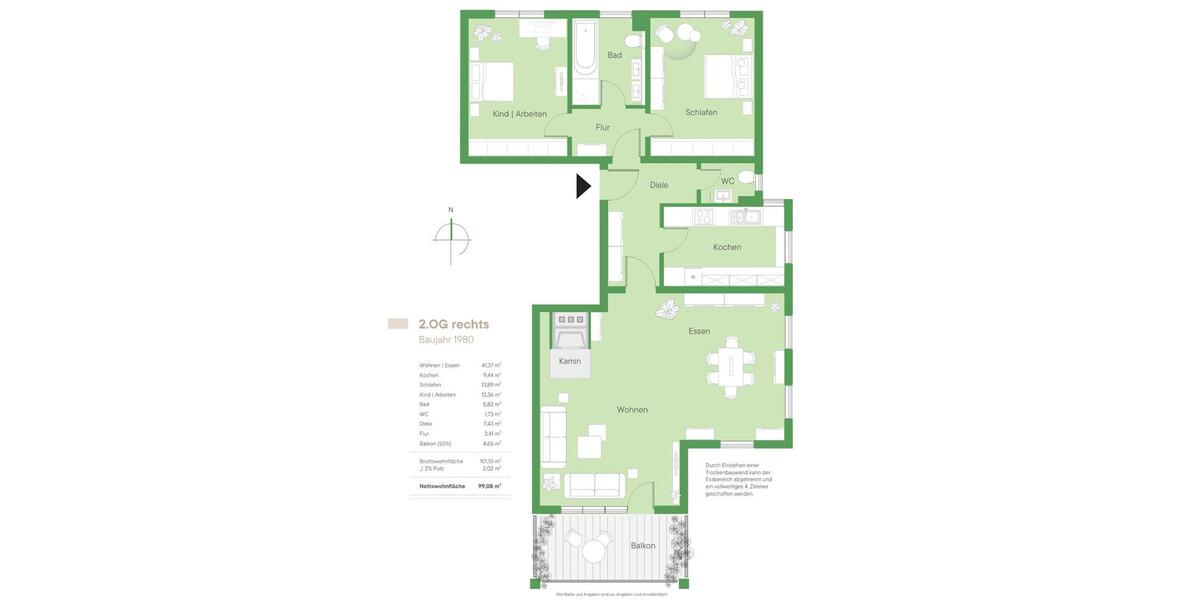 Dachgeschoßwohnung Wiesbaden Südost - 3 Zimmer, 99 m&sup2;, 419.000&euro; | Angebot:27219935