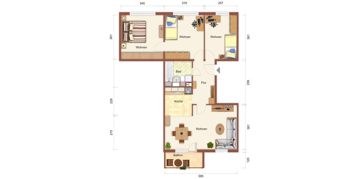 Etagenwohnung Schwedt (Oder) - 4 Zimmer, 70 m&sup2;, 385&euro; | Angebot:25880724