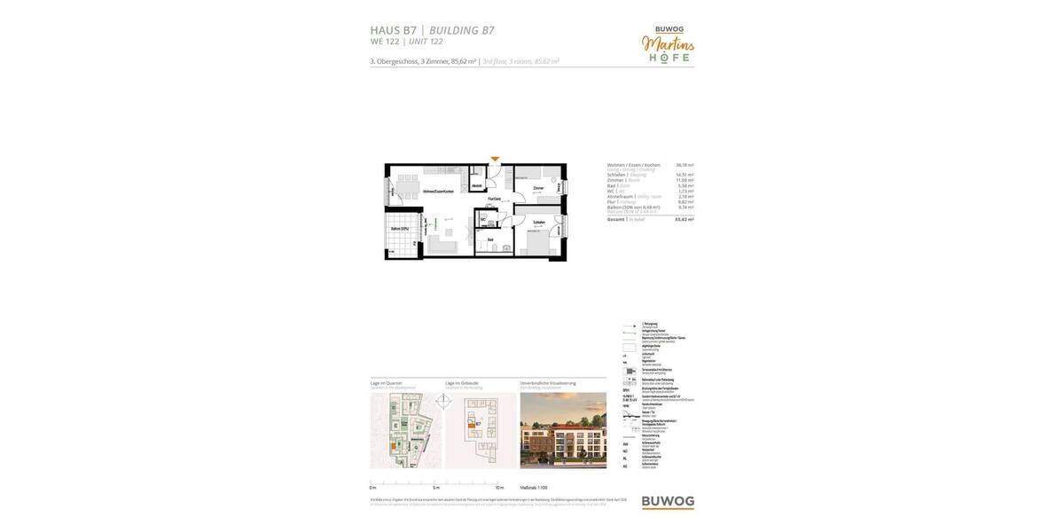 Etagenwohnung Weingarten - 3 Zimmer, 85 m&sup2;, 542.500&euro; | Angebot:26442458