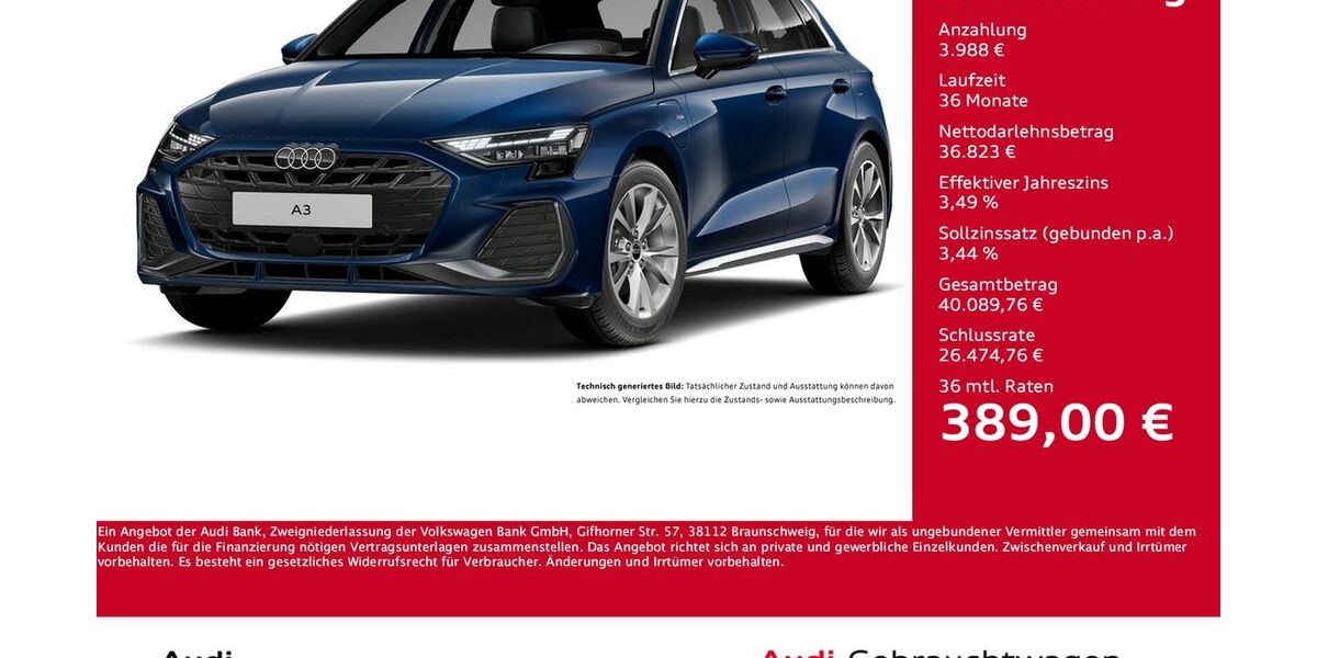 Audi A3 4.726 km 40.477 &euro; Dortmund 44143