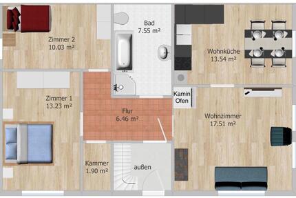 Wohnung Burkardroth - 3.5 Zimmer, 70 m&sup2;, 495&euro; | Angebot:24768336