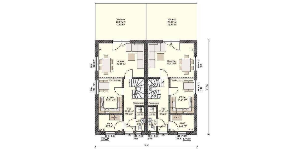 Doppelhaushälfte Stralsund Grünthal-Viermorgen - 4 Zimmer, 105 m&sup2;, 298.730&euro; | Angebot:26804331