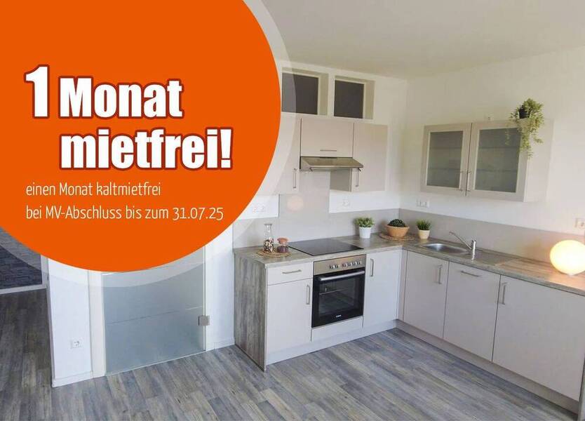 Völlig neu durch Umplanung mit 30 m² WohnZimmer, Einbauküche + Südbalkon! einen Monat kaltmietfrei bei MV-Abschluss bis zum 31.07.25