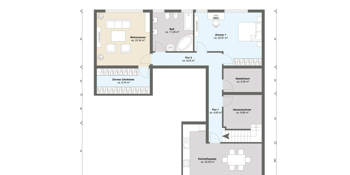 Etagenwohnung Mainz Lerchenberg - 2 Zimmer, 106 m&sup2;, 1.600&euro; | Angebot:23959926