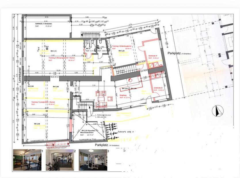 Vielseitige Fläche für Fitnessstudio, Yoga Space, Büro, Praxis zimmer