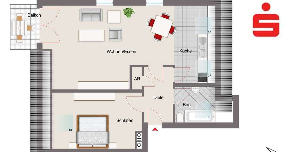 Etagenwohnung Siegenburg - 2 Zimmer, 66 m&sup2;, 229.000&euro; | Angebot:26878367