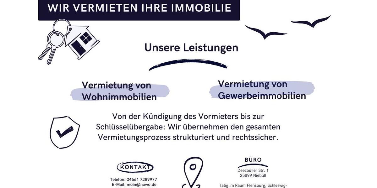 Etagenwohnung Niebüll - 2 Zimmer, 52 m&sup2;, 520&euro; | Angebot:26535074