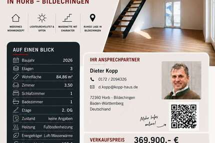 Wohnung Horb am Neckar - 3.5 Zimmer, 85 m&sup2;, 369.900&euro; | Angebot:26856909