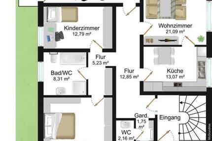 Wohnung Hüttenberg - 3 Zimmer, 94 m&sup2;, 1.300&euro; | Angebot:26152114