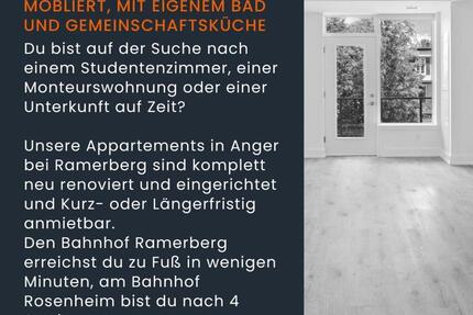 möbliertes Zimmer mit eigenem Bad, ca. 15 qm 550 € zimmer