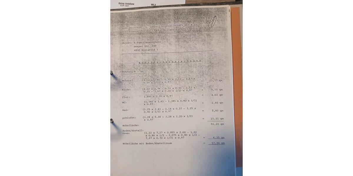 Dachgeschoßwohnung Bielefeld Mitte - 2 Zimmer, 57 m&sup2;, 137.000&euro; | Angebot:25172982