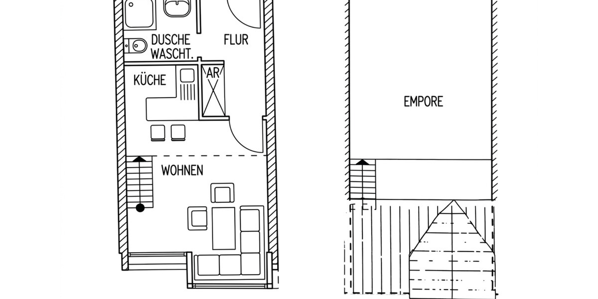 Dachgeschoßwohnung Bielefeld - 1.5 Zimmer, 41 m&sup2;, 149.500&euro; | Angebot:25322366