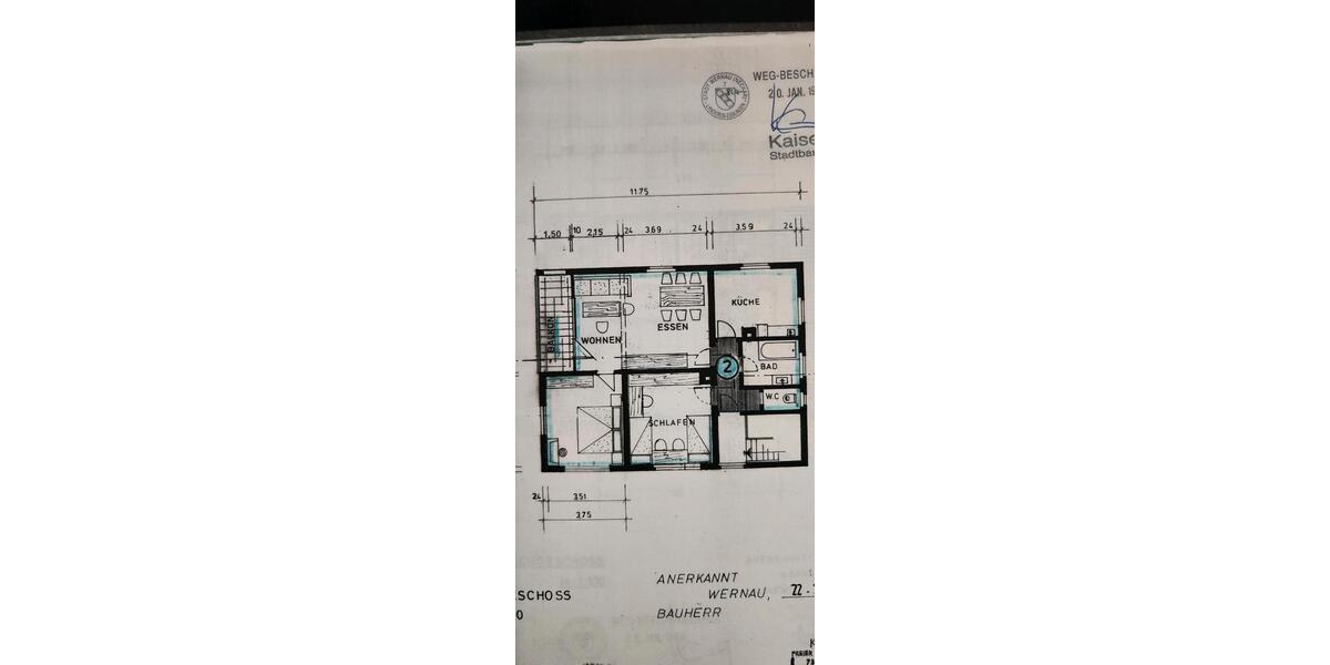 Etagenwohnung Wernau (Neckar) - 4 Zimmer, 75 m&sup2;, 370.000&euro; | Angebot:27228711