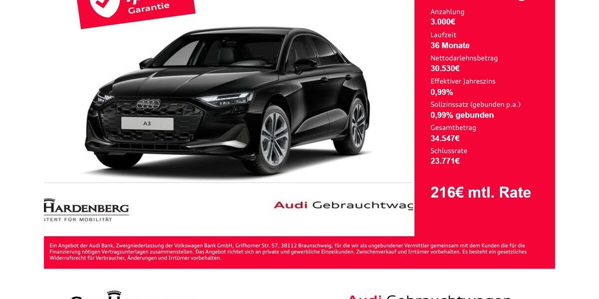 Audi A3 25.300 km 32.460 &euro; Aach 78267