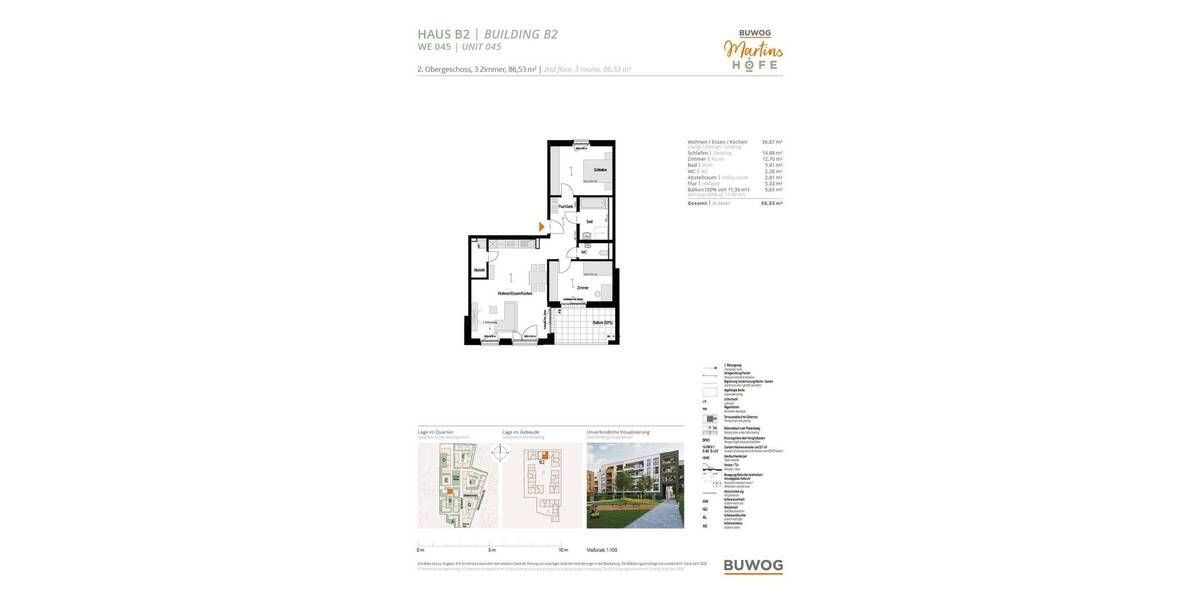 Etagenwohnung Weingarten - 3 Zimmer, 86 m&sup2;, 549.000&euro; | Angebot:26440081